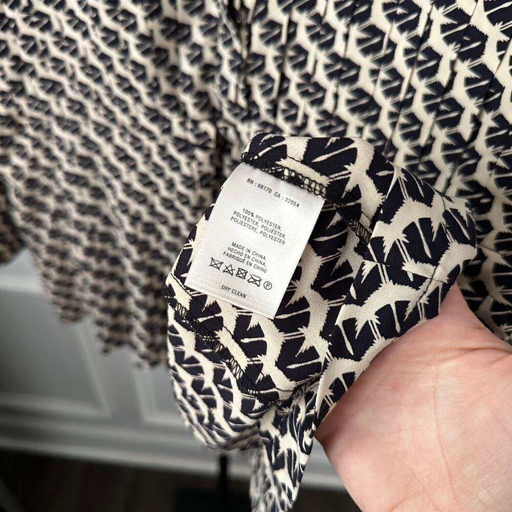 Anthropologie Maeve Selva Bird Print Pleated Tie Waist Tunic Medium - Picture 6 of 7